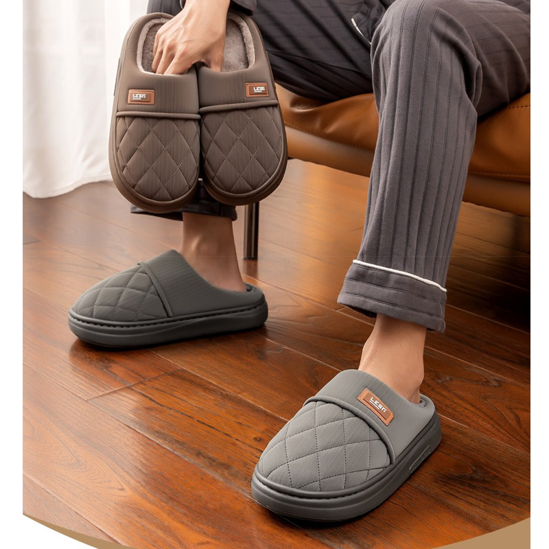 Flip Flop Leather Men - Kışlık Sıcak Terlik Kadın Erkek Ev
