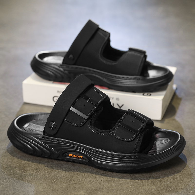 Flip Flop Leather Men - Platform Deri Erkek Terlikleri Lüks Tasarımcı