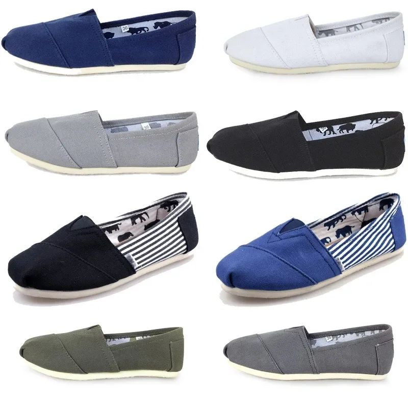 Espadrille Slip On - Yaz Mavi Loafer'lar Erkekler Klasik Kanvas