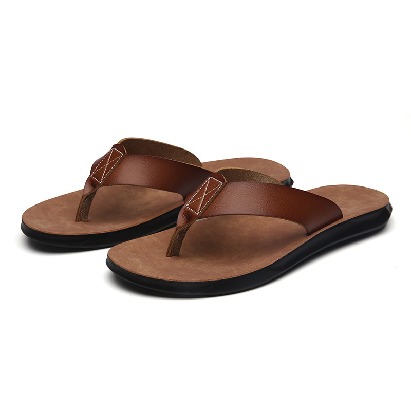Flip Flop Leather Men - 38-47 Yeni İtalyan Deri Parmak arası