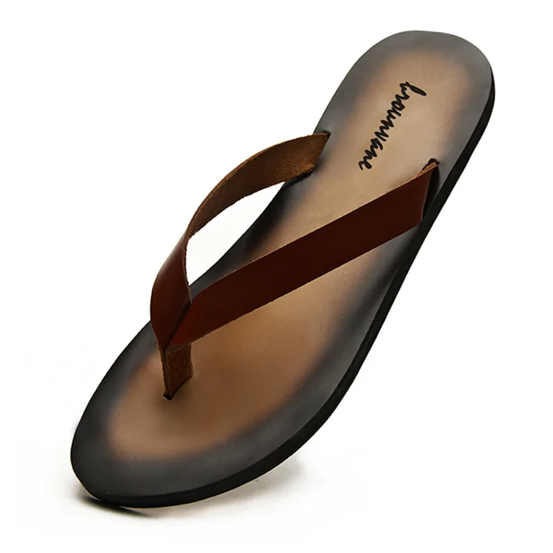 Flip Flop Leather Men - Klasik Hakiki Deri Erkek Terlik 2026