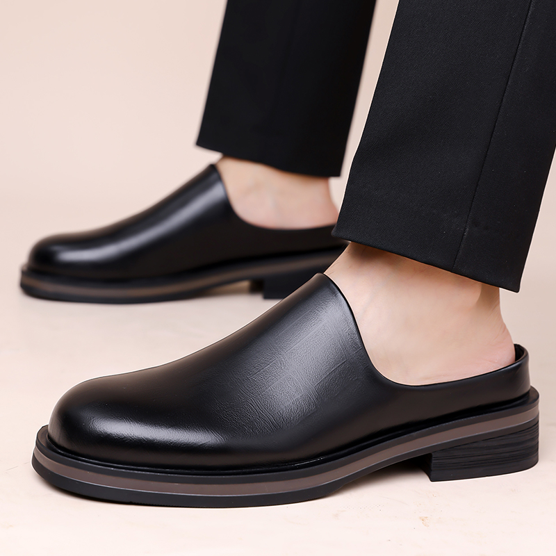 Flip Flop Leather Men - Erkekler İçin Slip-On Yarım Terlik, Kalın
