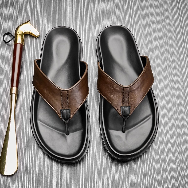 Flip Flop Leather Men - 2026 Yaz Yeni Erkek Hakiki Deri