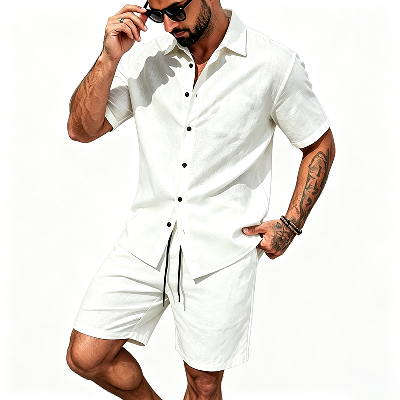 Erkekler Keten İki Parçalı Kıy - Linen Shirt Breathable incelemesi ve fiyatı