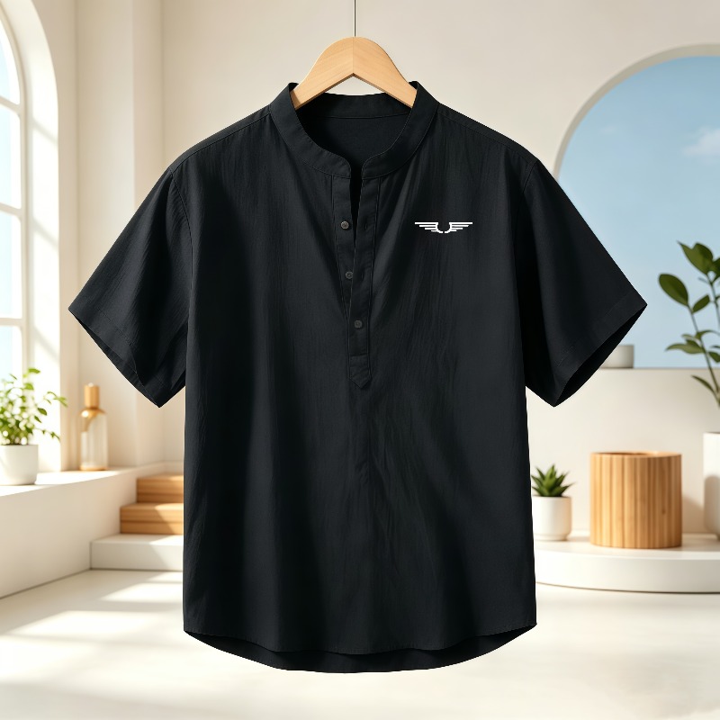 Erkek pamuklu ve keten Henley  - Linen Shirt Breathable incelemesi ve fiyatı