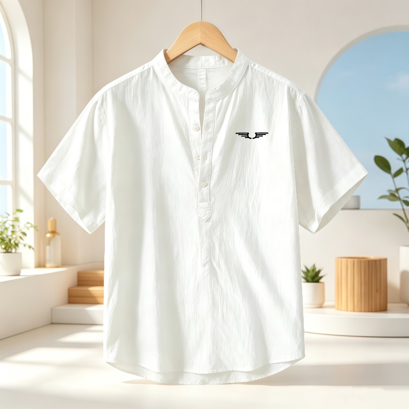 Erkek pamuklu ve keten Henley  - Linen Shirt Breathable incelemesi ve fiyatı