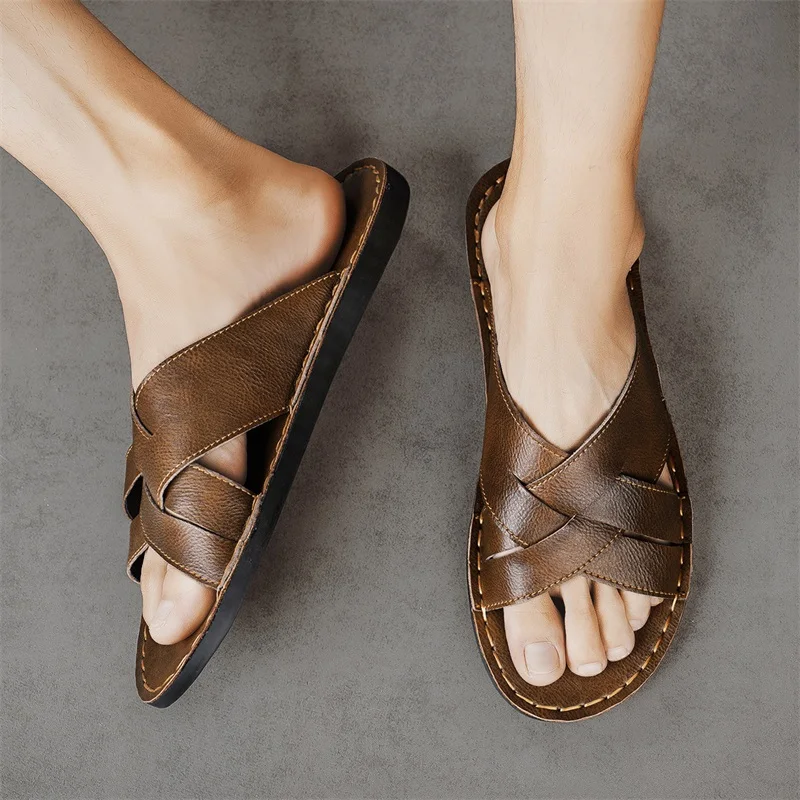 Hakiki Deri Erkek Rahat Sandal - Flip Flop Leather Men incelemesi ve fiyatı