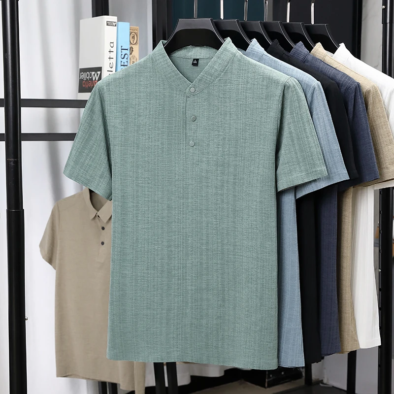 Erkek Mandarin Yaka Yarım Düğm - Linen Shirt Breathable incelemesi ve fiyatı