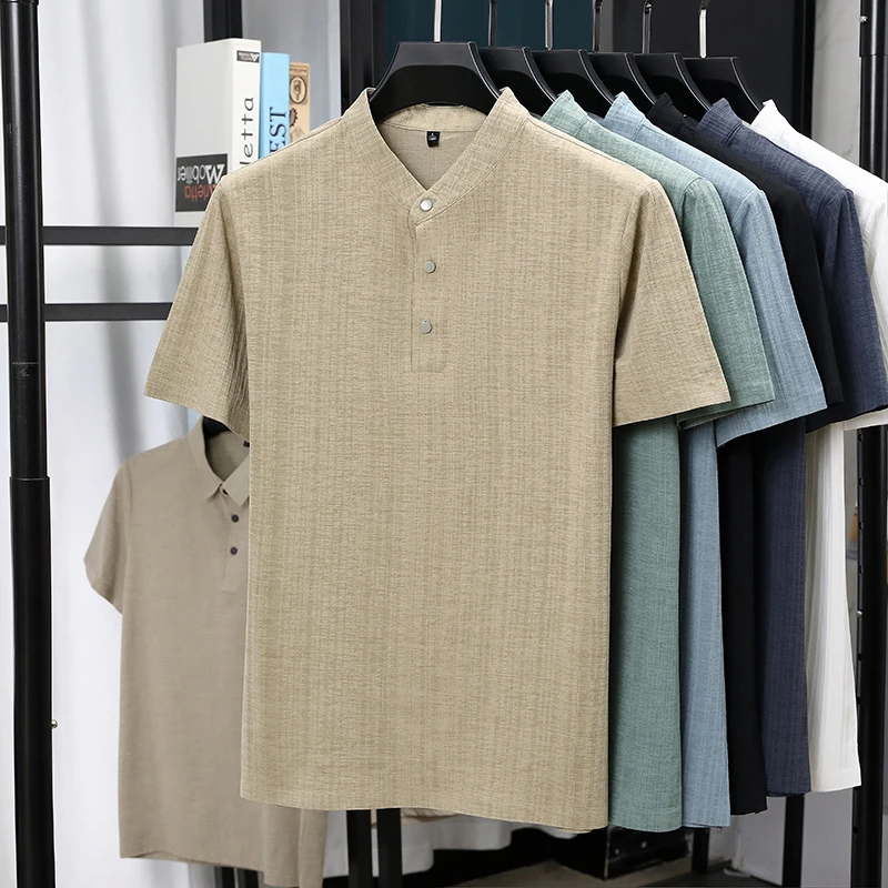 Erkek Mandarin Yaka Yarım Düğm - Linen Shirt Breathable incelemesi ve fiyatı