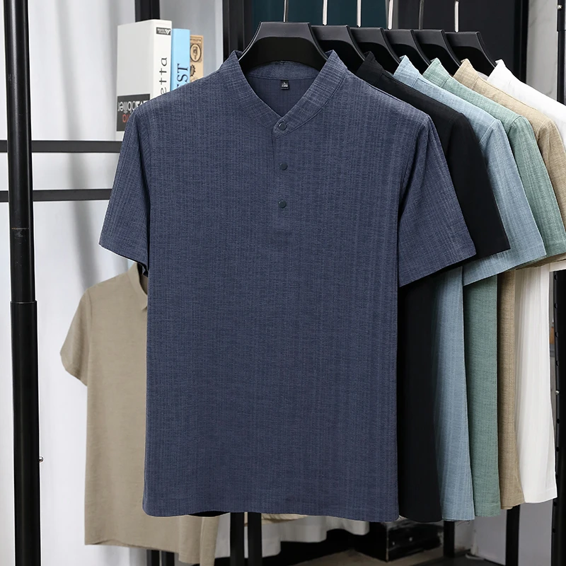 Erkek Mandarin Yaka Yarım Düğm - Linen Shirt Breathable incelemesi ve fiyatı