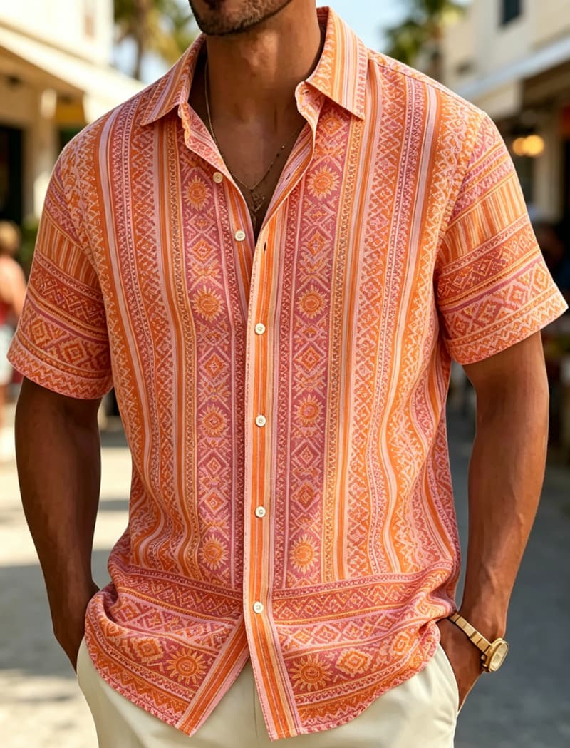 Erkek Kısa Kollu Gömlek Yaka D - Resort Shirt Floral incelemesi ve fiyatı