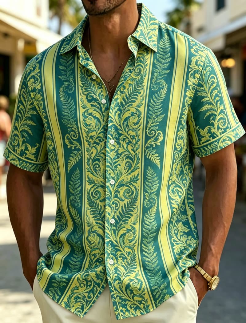 Erkek Kısa Kollu Gömlek Yaka D - Resort Shirt Floral incelemesi ve fiyatı