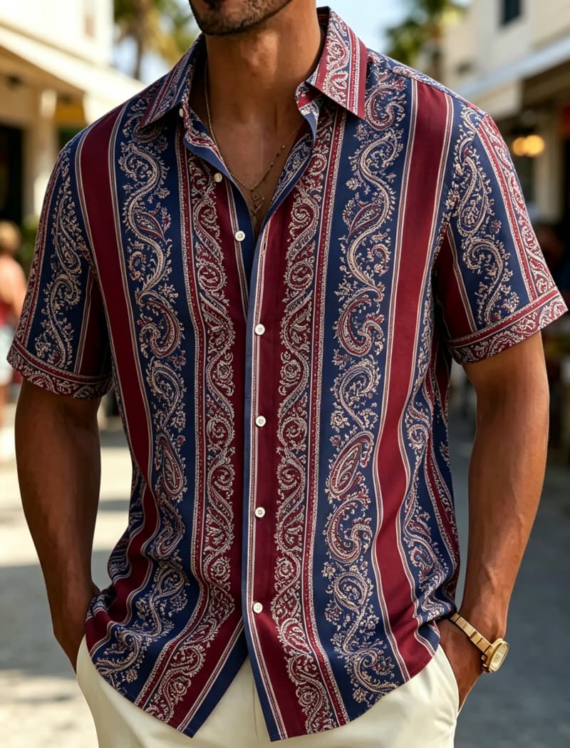 Erkek Kısa Kollu Gömlek Yaka D - Resort Shirt Floral incelemesi ve fiyatı