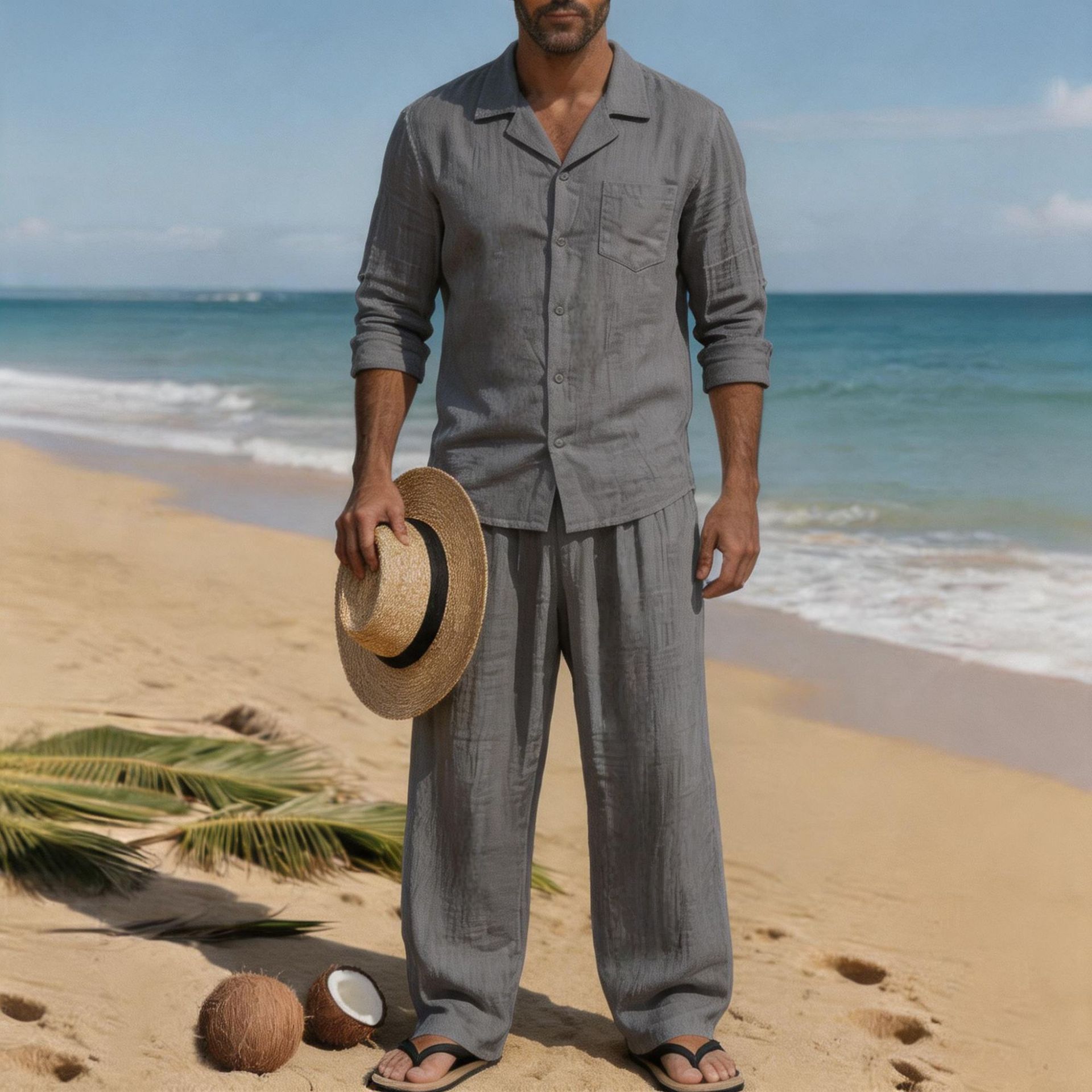 Keten Erkek Rahat Bol Nefes Al - Linen Shirt Breathable incelemesi ve fiyatı