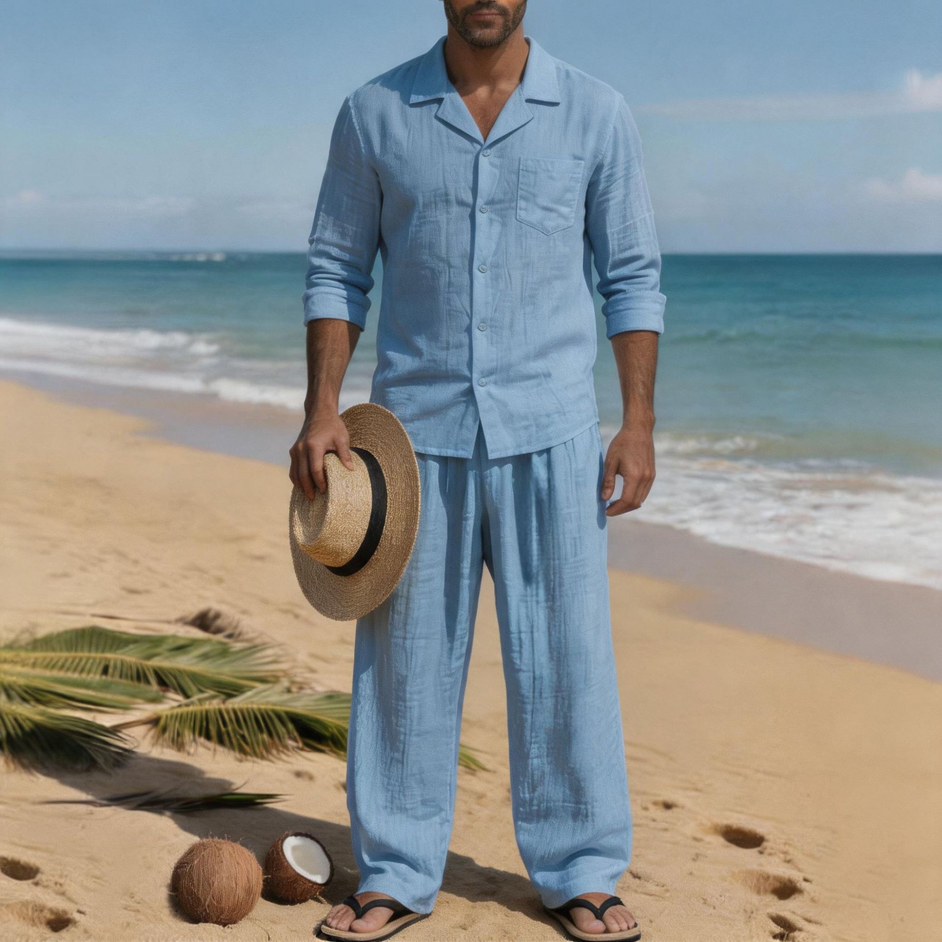 Keten Erkek Rahat Bol Nefes Al - Linen Shirt Breathable incelemesi ve fiyatı