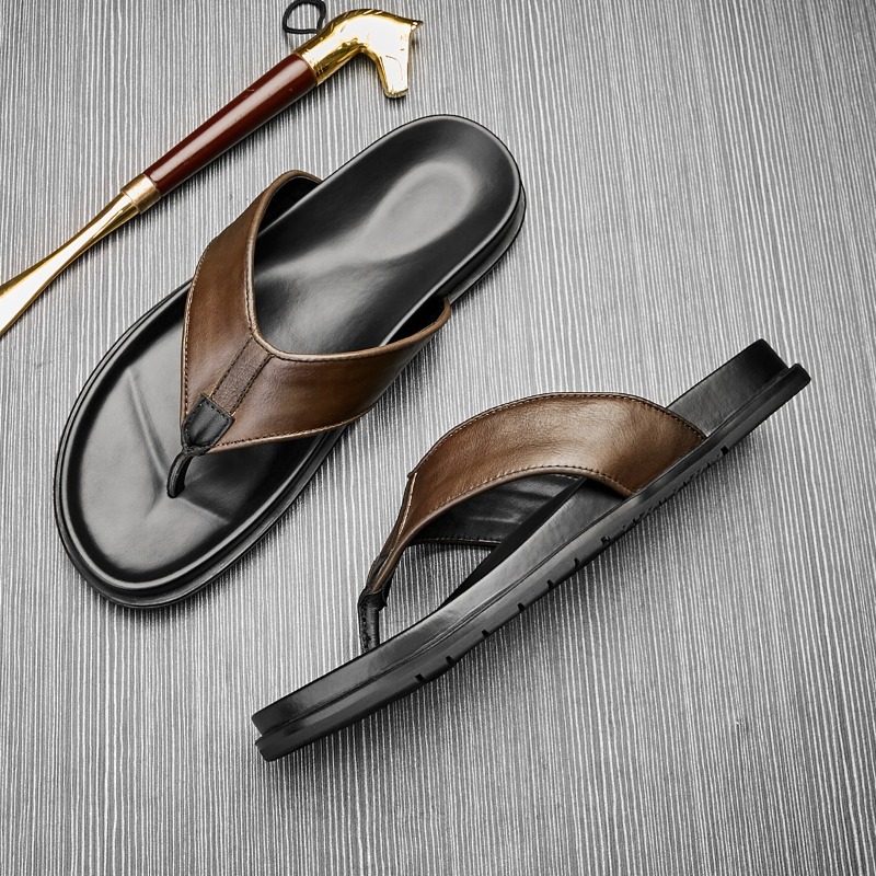 2026 Yaz Yeni Erkek Hakiki Der - Flip Flop Leather Men incelemesi ve fiyatı